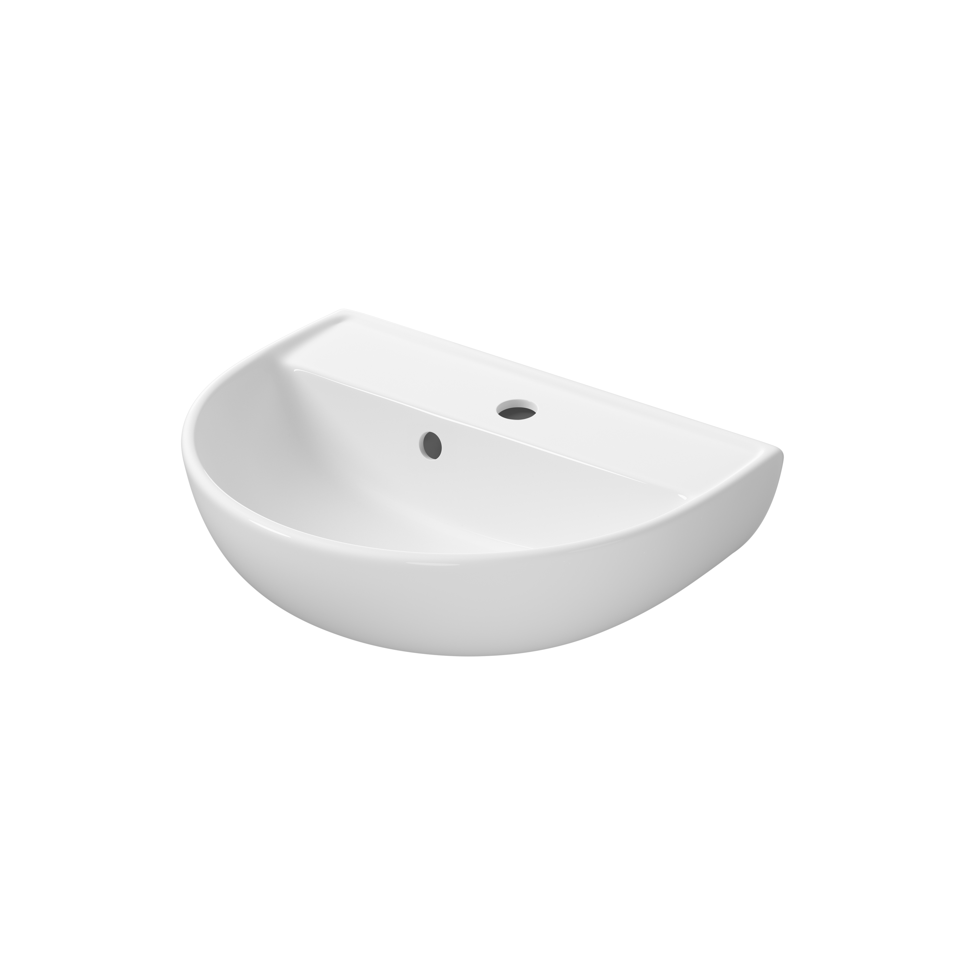 Cersanit Ovida lavabo 45.5x36 cm semi-circulaire classique blanc brillant K36-030