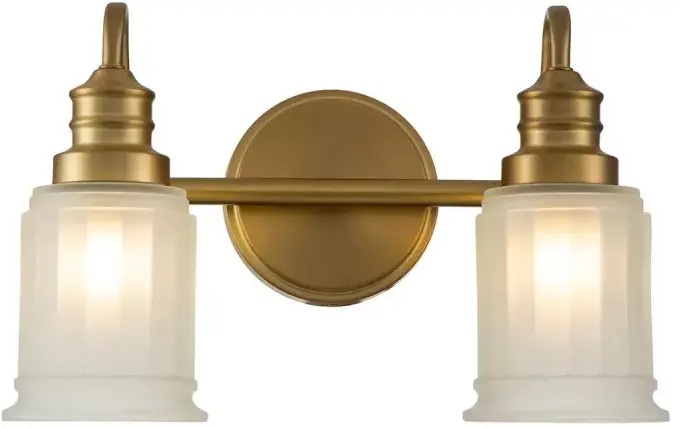 Elstead Lighting Swell applique murale 2x3 W laiton QZ-SWELL2-BB-BATH