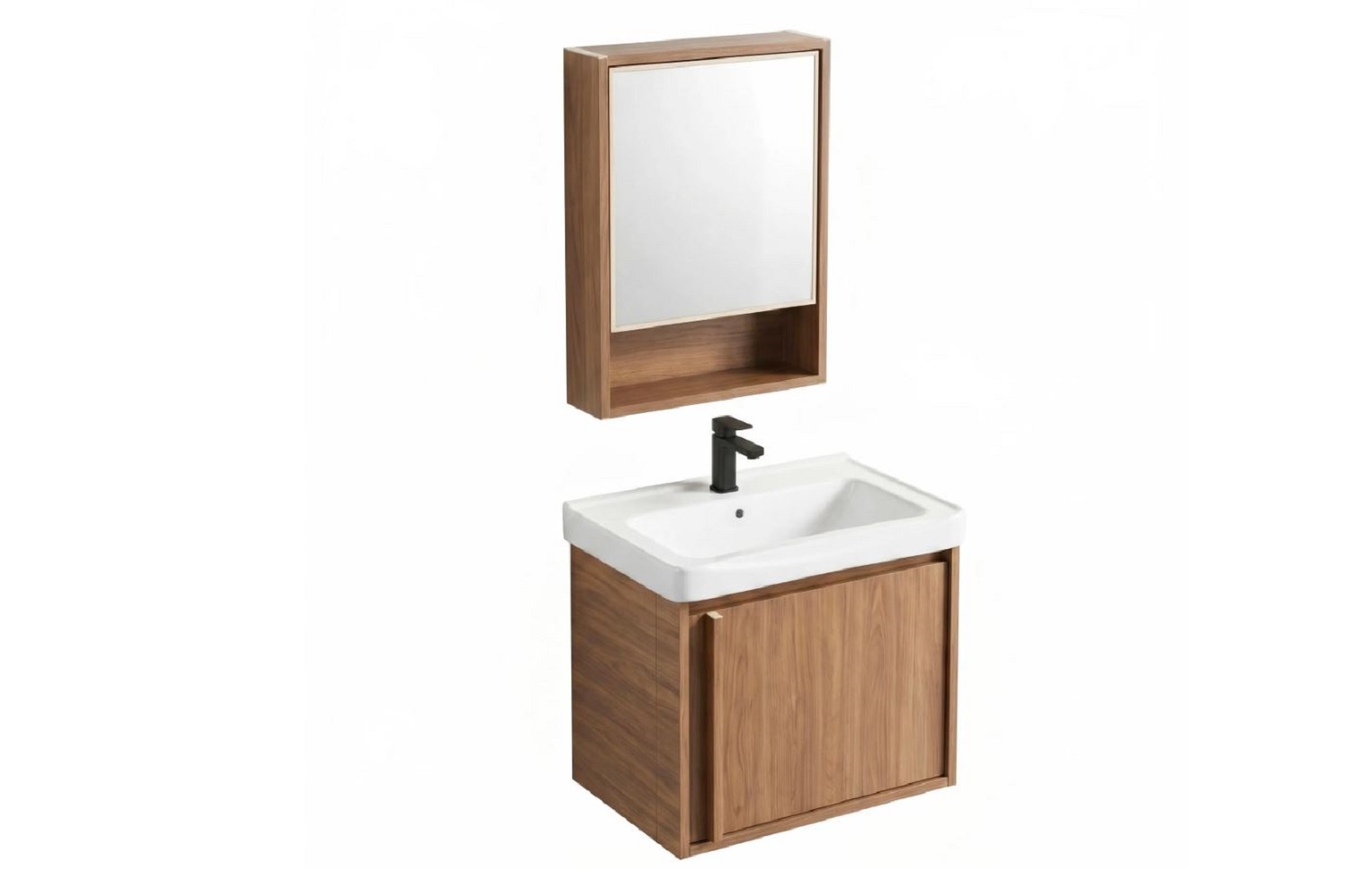 Rea Gama lavabo avec meuble et miroir 50 cm marron REA-M0200