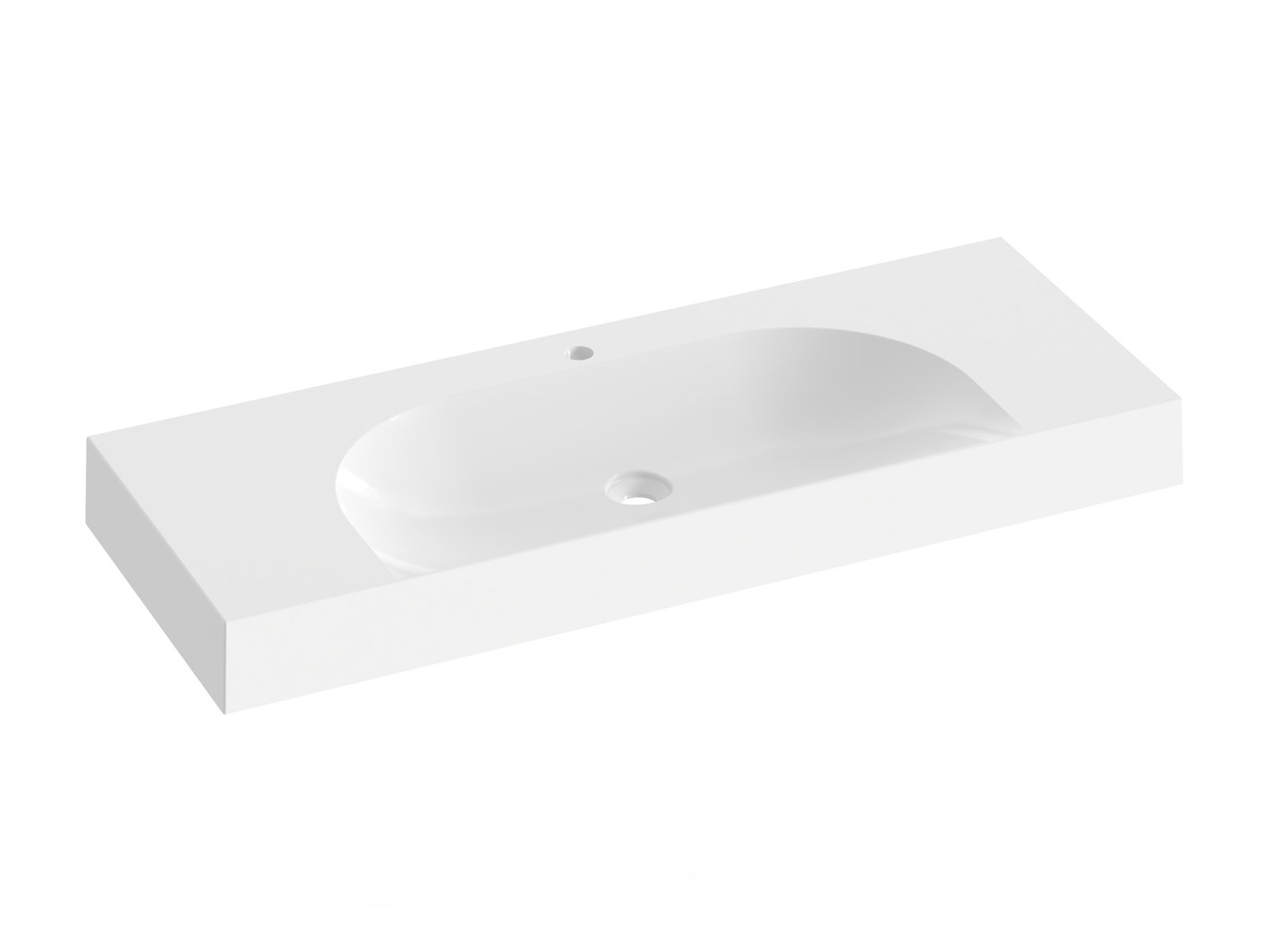 Ravak Lite lavabo 120x45 cm rectangulaire classique-encastrée blanc brillant XJX01212000