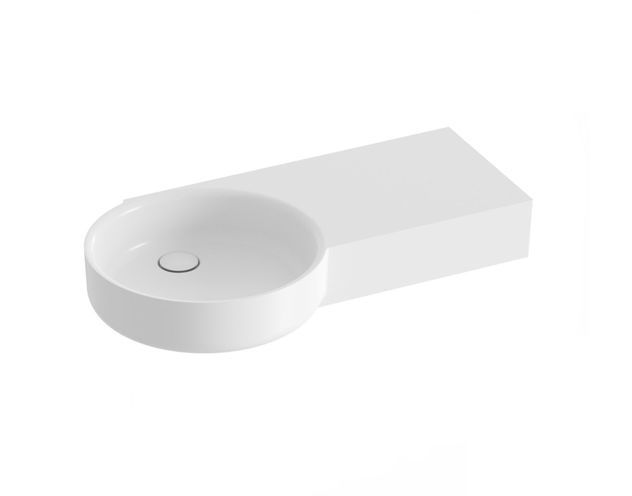Ravak ARC lavabo 83x43.5 cm rectangulaire avec plateau blanc brillant XJXP1383000
