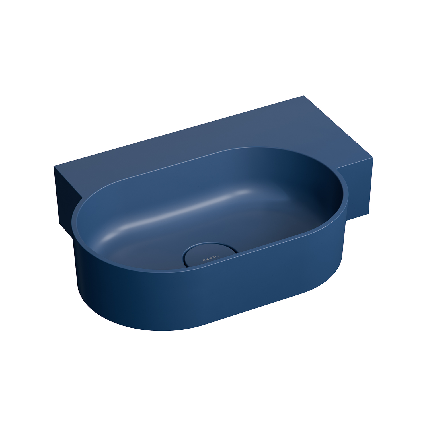 Omnires Ovo M+ lavabo 55x38 cm ovale à poser bleu mat OVO555UWPMB