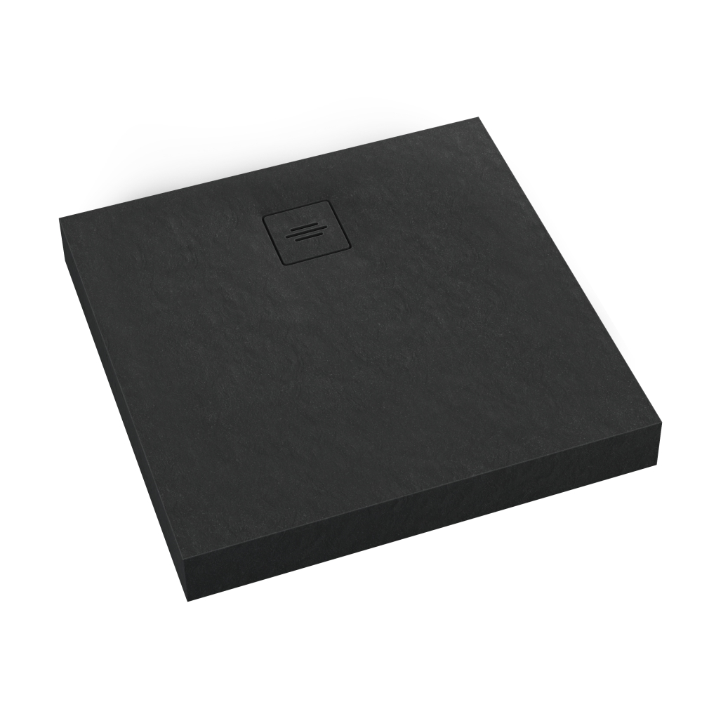 Schedline Nonlimits Black Stone receveur de douche carré 80x80 cm noir 3ST.N2K-8080/C/ST-M1/C/ST