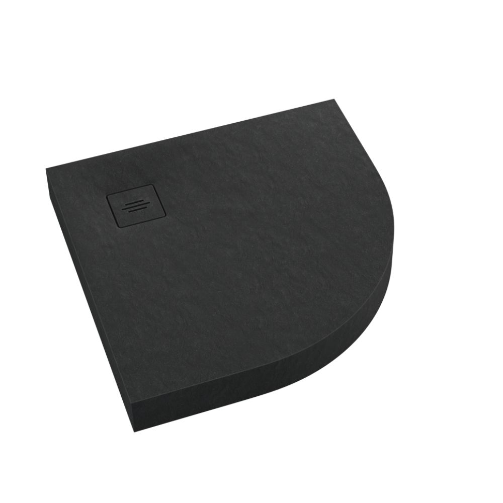 Schedline Nonlimits Black Stone receveur de douche semi-circulaire 90x90 cm noir 3ST.N1O-9090/C/ST-M1/C/ST