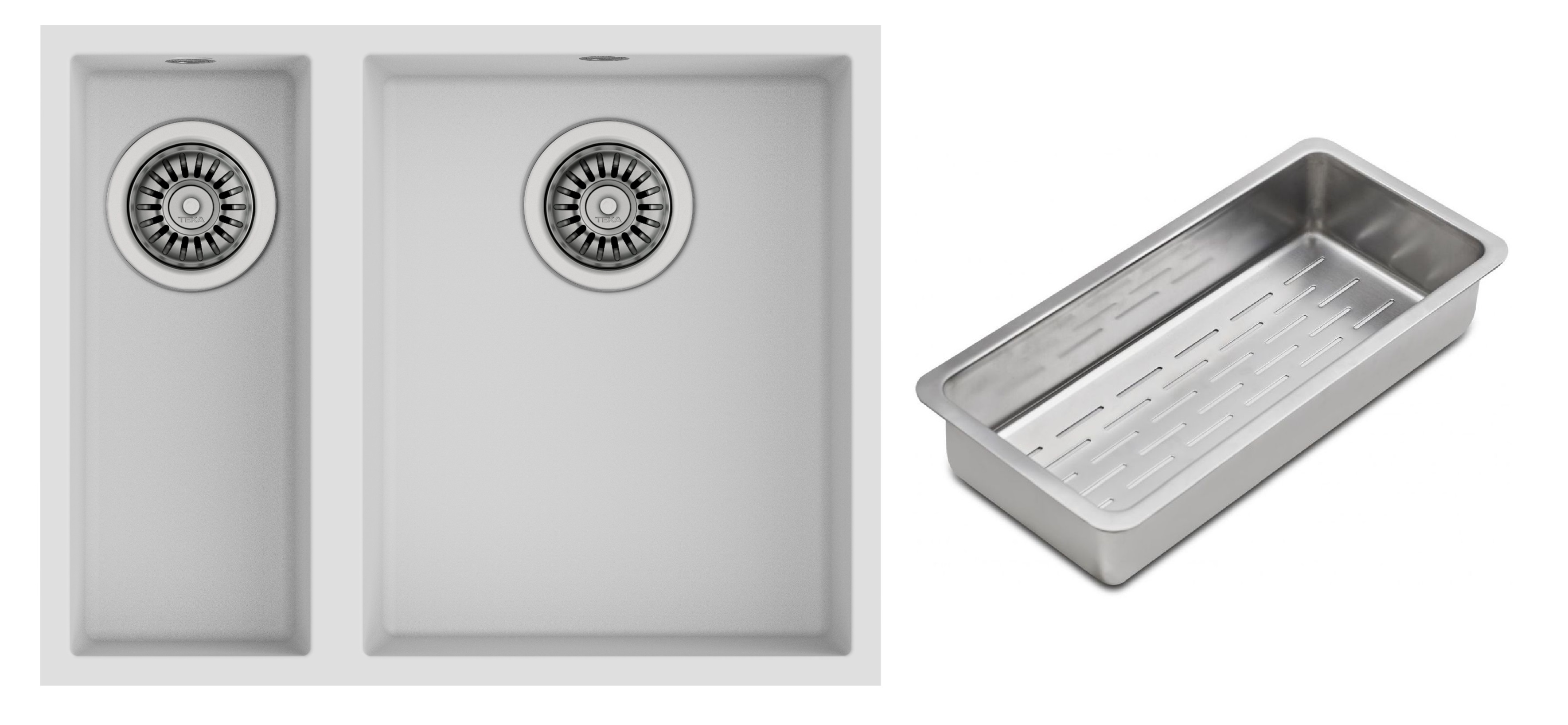 Set évier Tegranit Teka Square 115260033, insert d'égouttage Teka 40199072