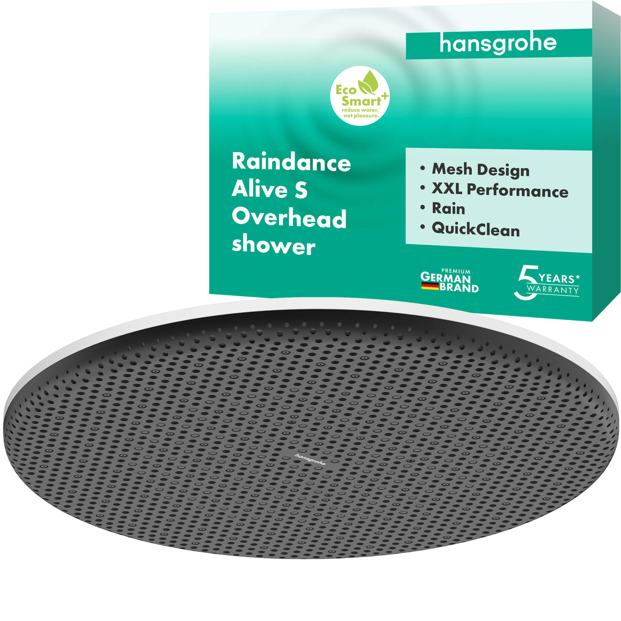 Hansgrohe Raindance Alive S douche à effet de pluie 30x30 cm ronde blanc 24523700