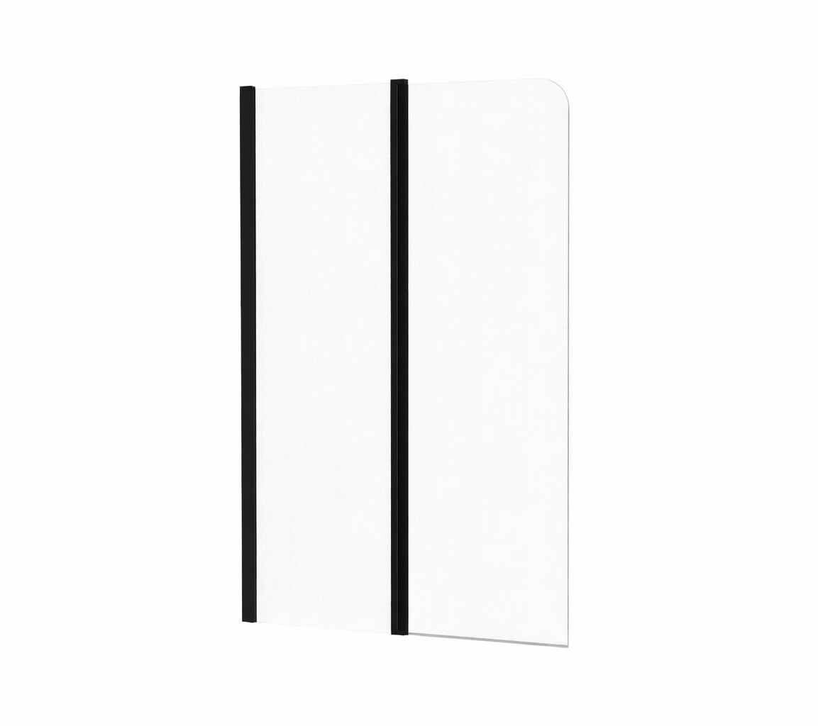 Ravak Chrome paroi de baignoire 100 cm deux pièces noir brillant/verre transparent 7QLA0300Z1