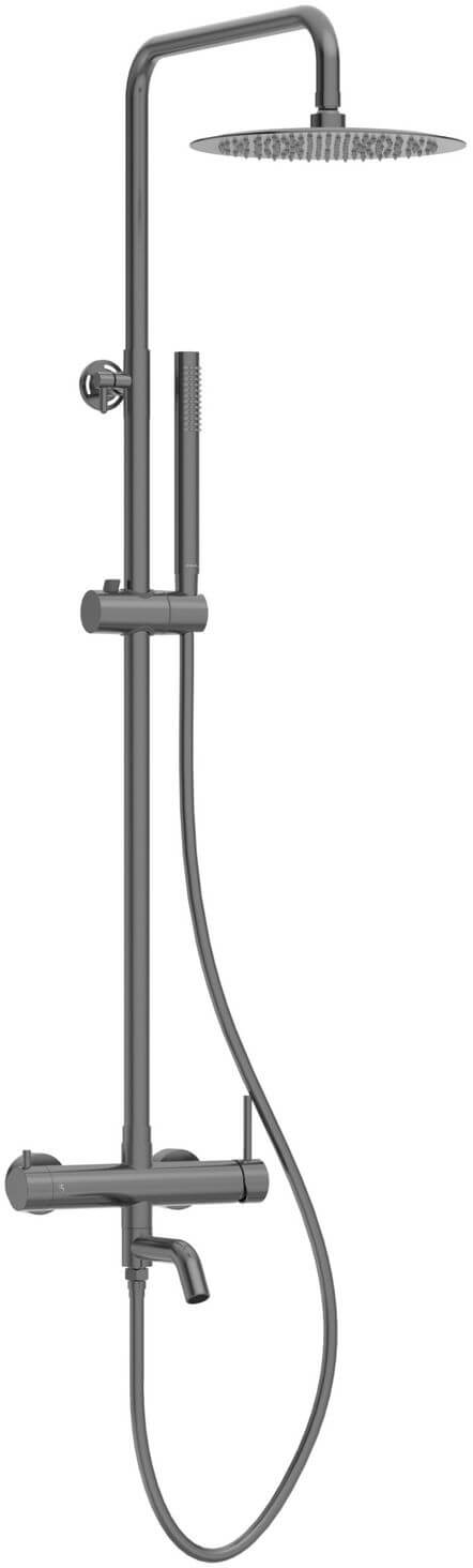 Balneo Cascade ensemble de douche mural avec douche pluie graphite H0301070505