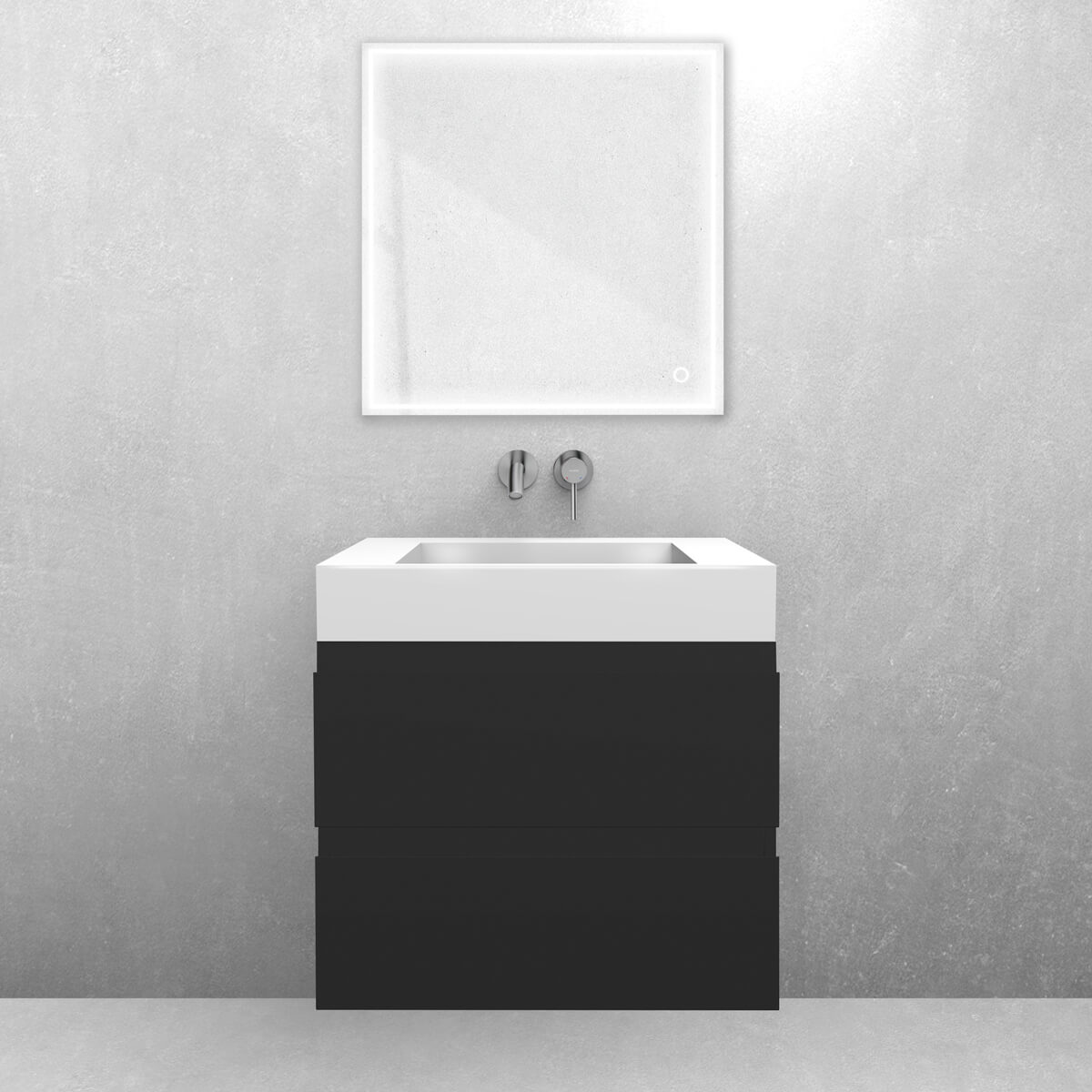 Set lavabo Oltens Stila 40000000, armoire Oltens Vernal 60000300
