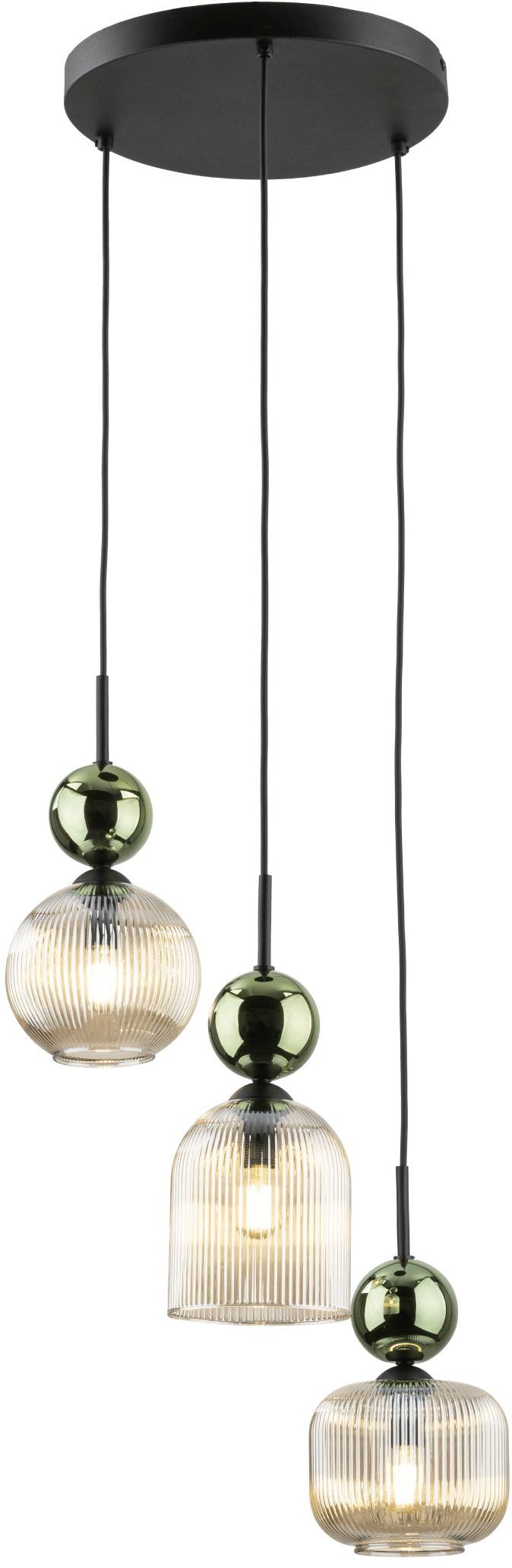 TK Lighting Sophia Green Cognac lampe suspendue 3x10 W vert-marron 11148