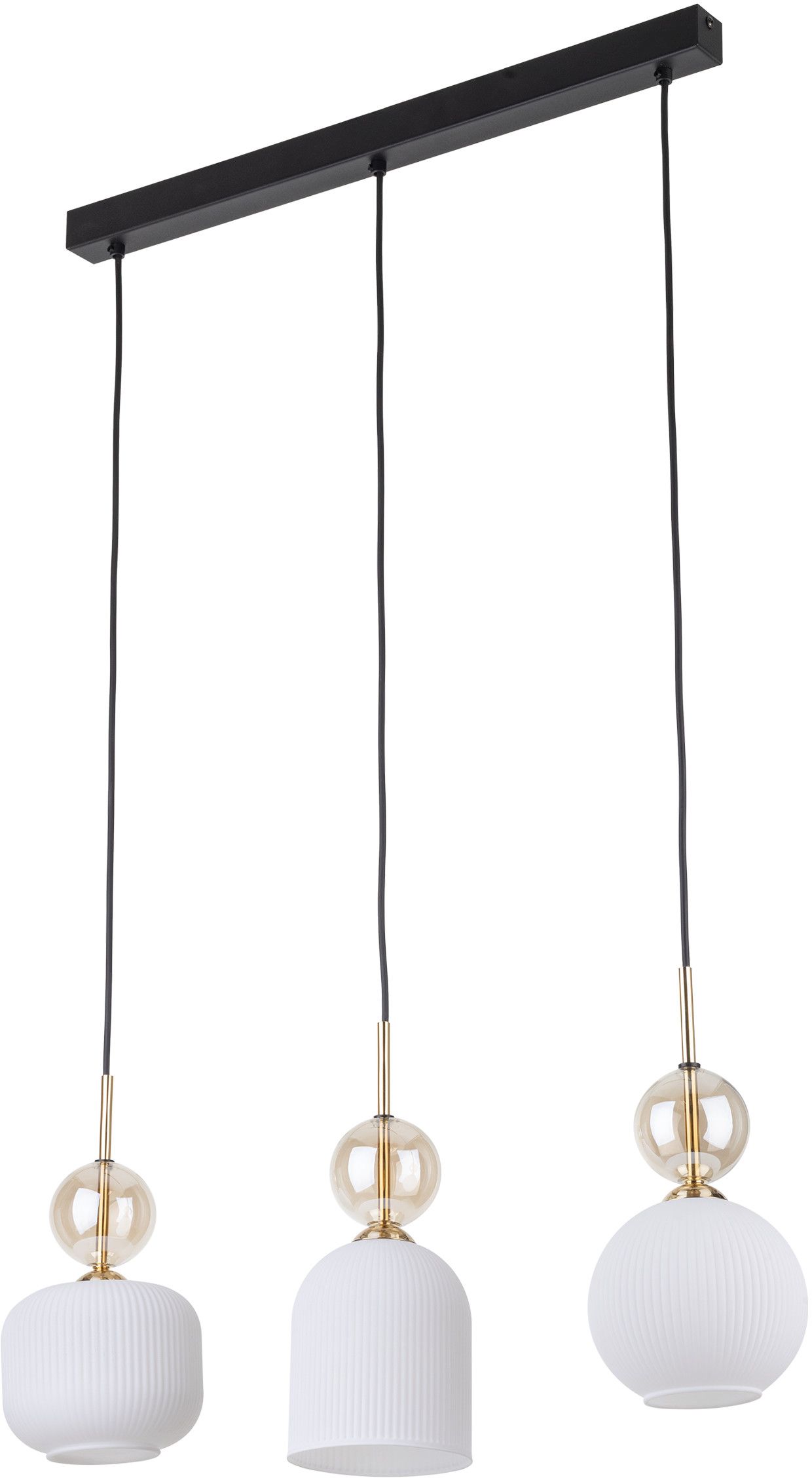 TK Lighting Sophia Cognac White lampe suspendue 3x10 W blanc-doré 11591