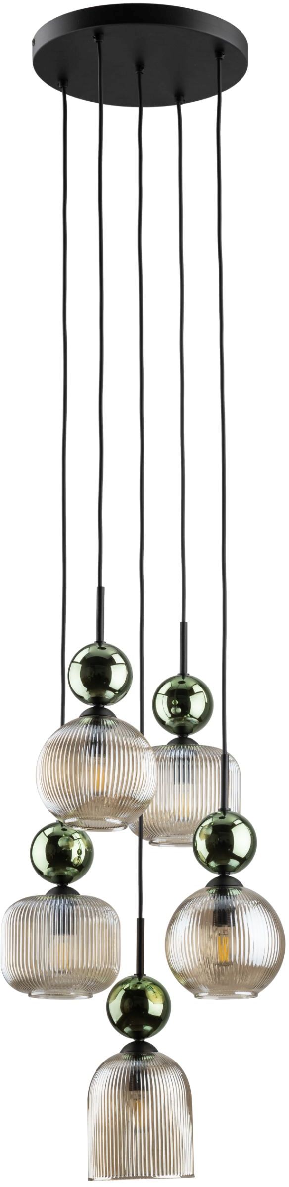 TK Lighting Sophia Green Cognac lampe suspendue 5x10 W vert-marron 11149