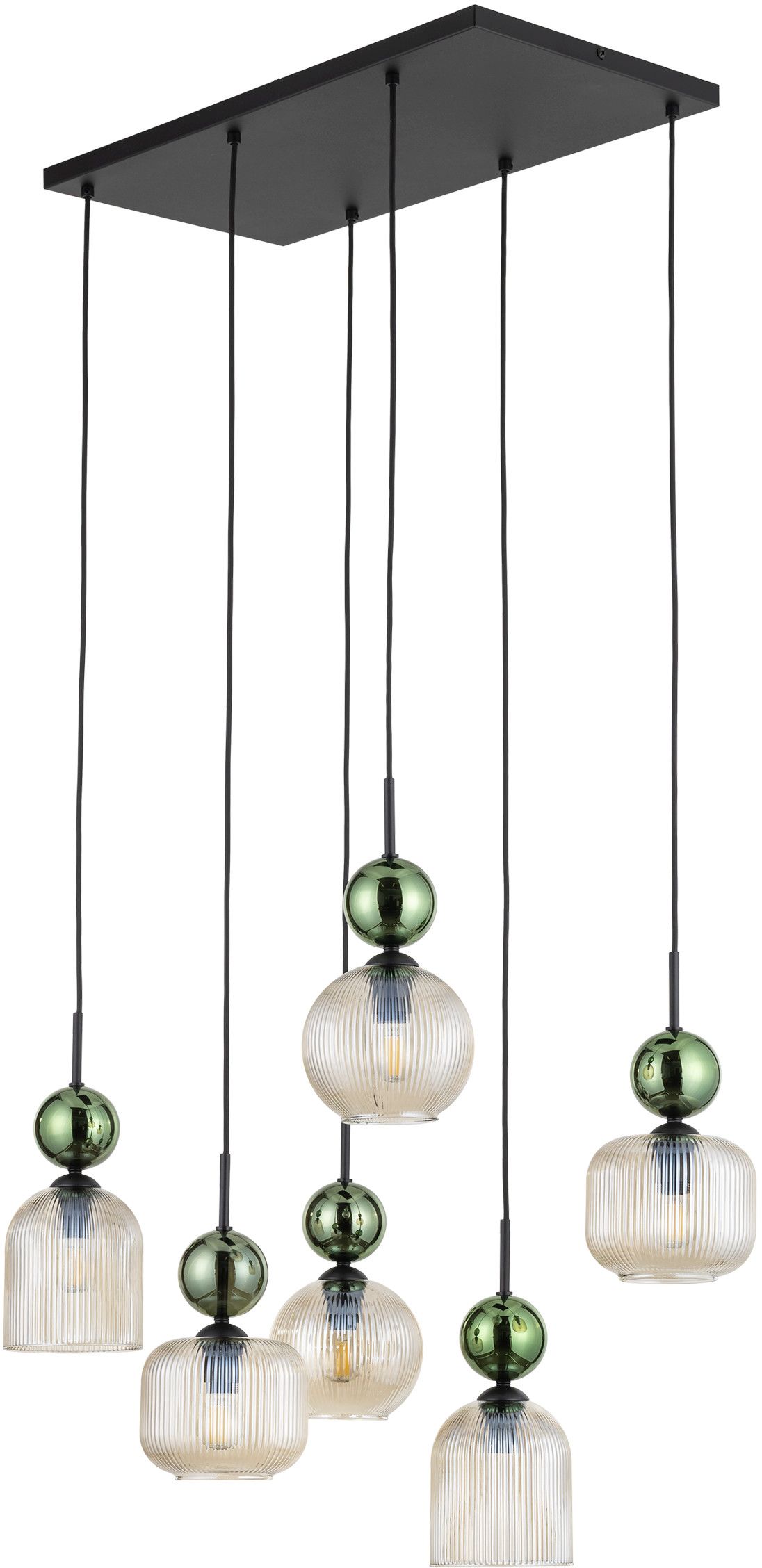 TK Lighting Sophia Green Cognac lampe suspendue 6x10 W vert-marron 11150