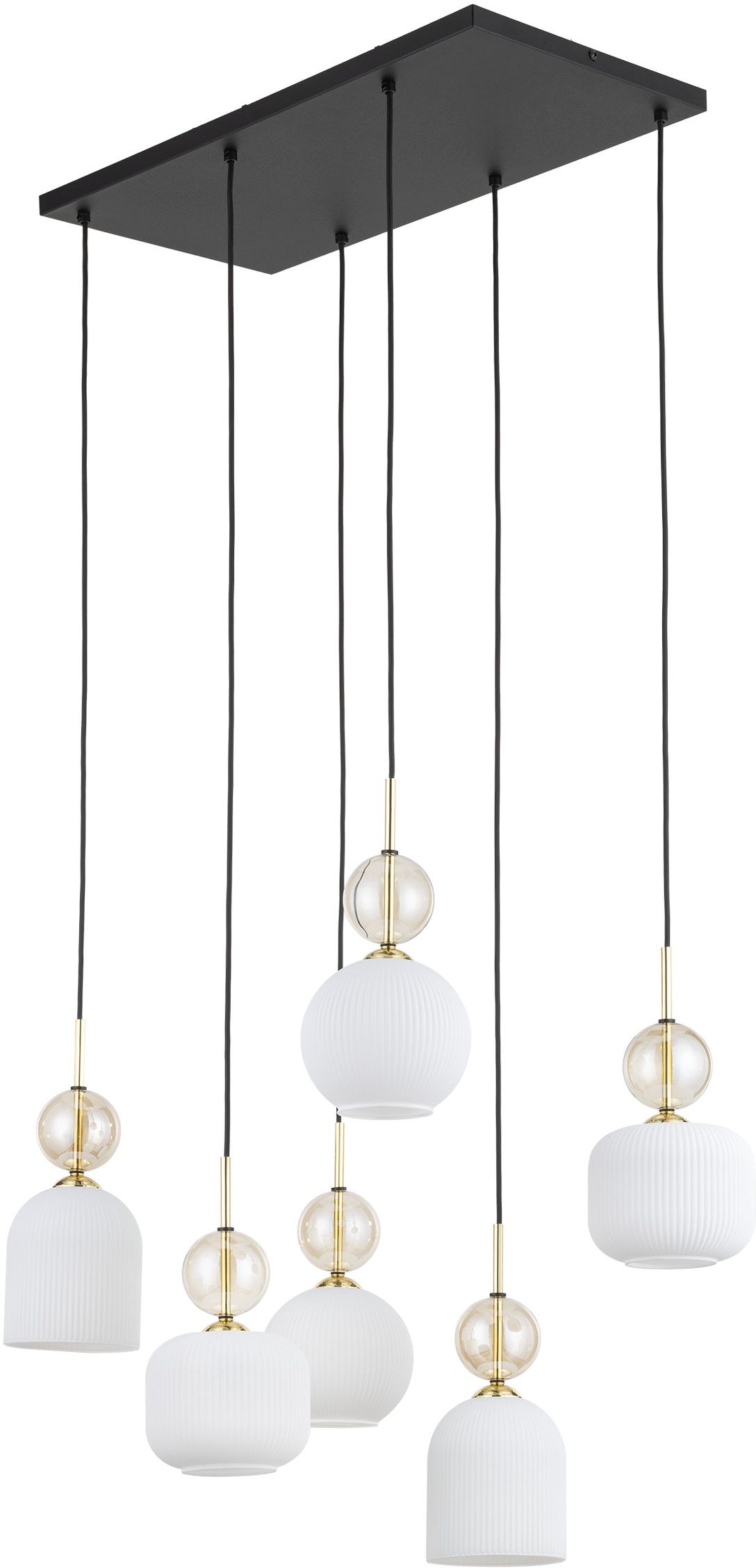 TK Lighting Sophia Cognac White lampe suspendue 6x10 W blanc-doré 11594
