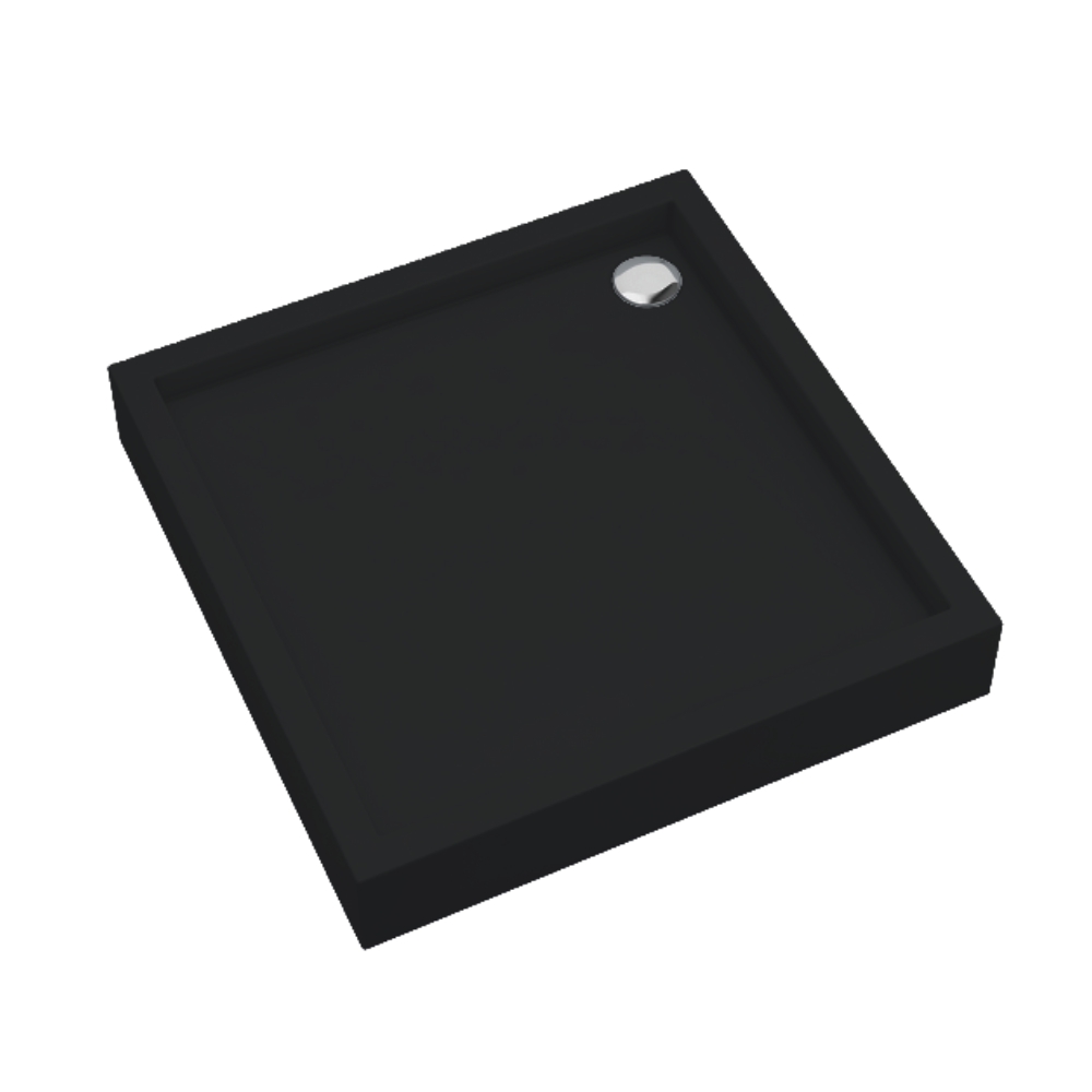 Schedpol Medium Black Mat receveur de douche semi-circulaire 80x80 cm noir 3.4733/C/MG
