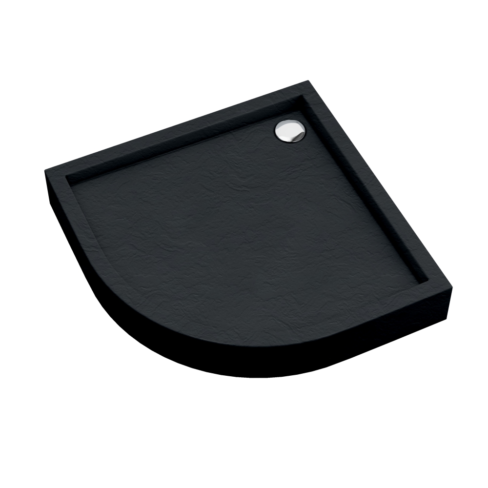Schedpol Medium Black Stone receveur de douche semi-circulaire 90x90 cm noir 3.4734/C/ST