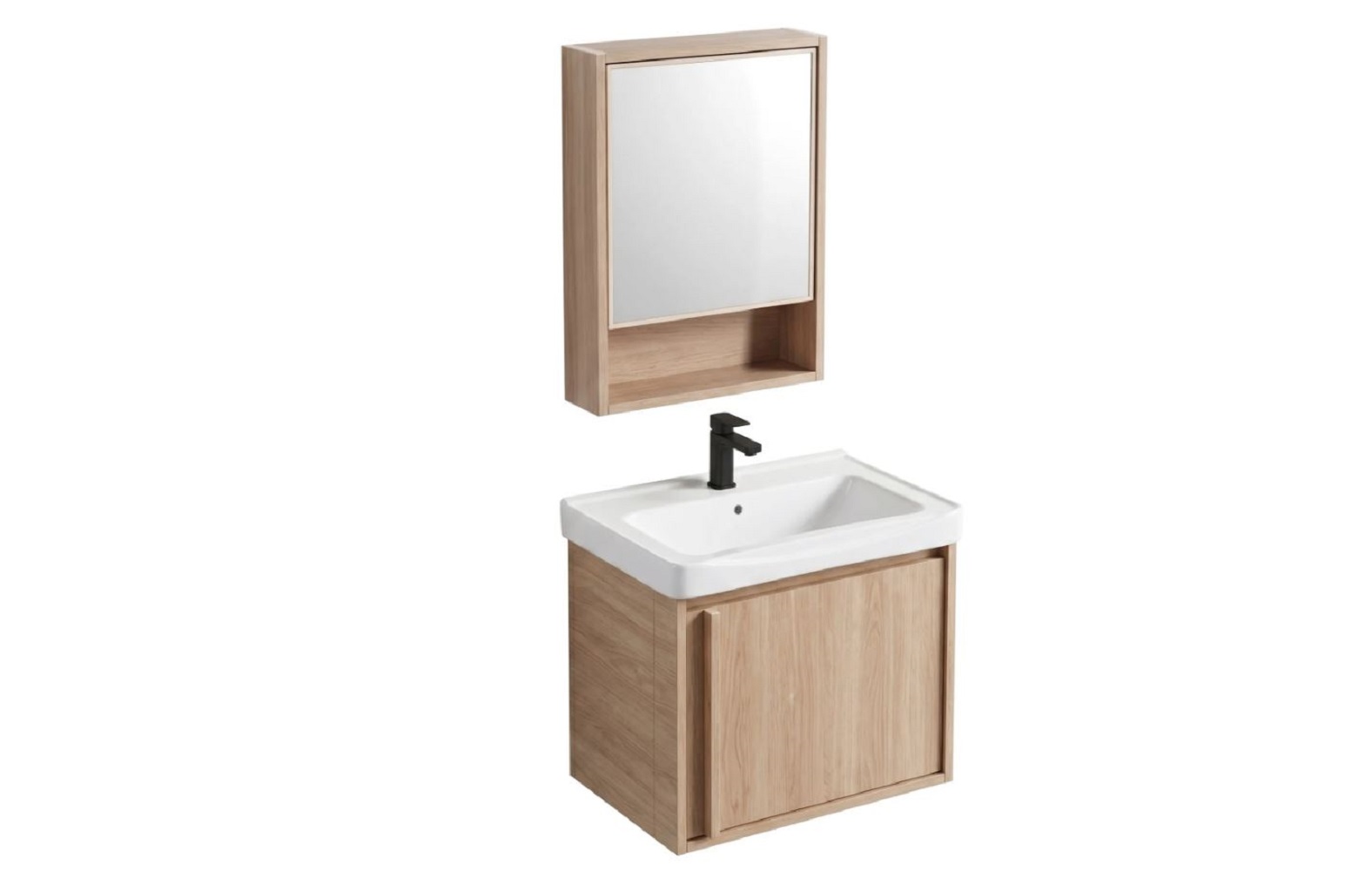 Rea Gama lavabo avec meuble et miroir 50 cm marron REA-M0202