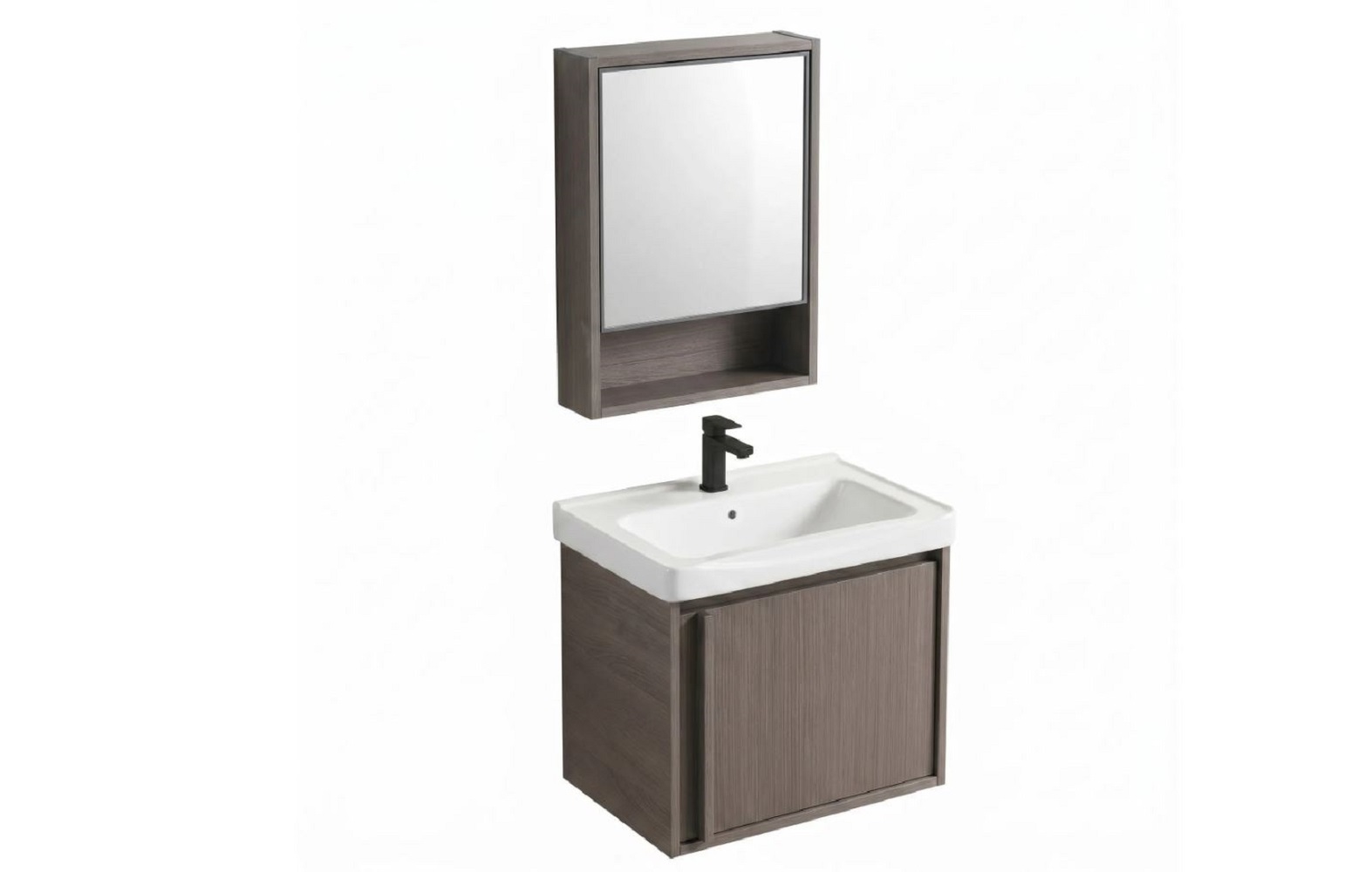 Rea Gama lavabo avec meuble et miroir 50 cm marron REA-M0201
