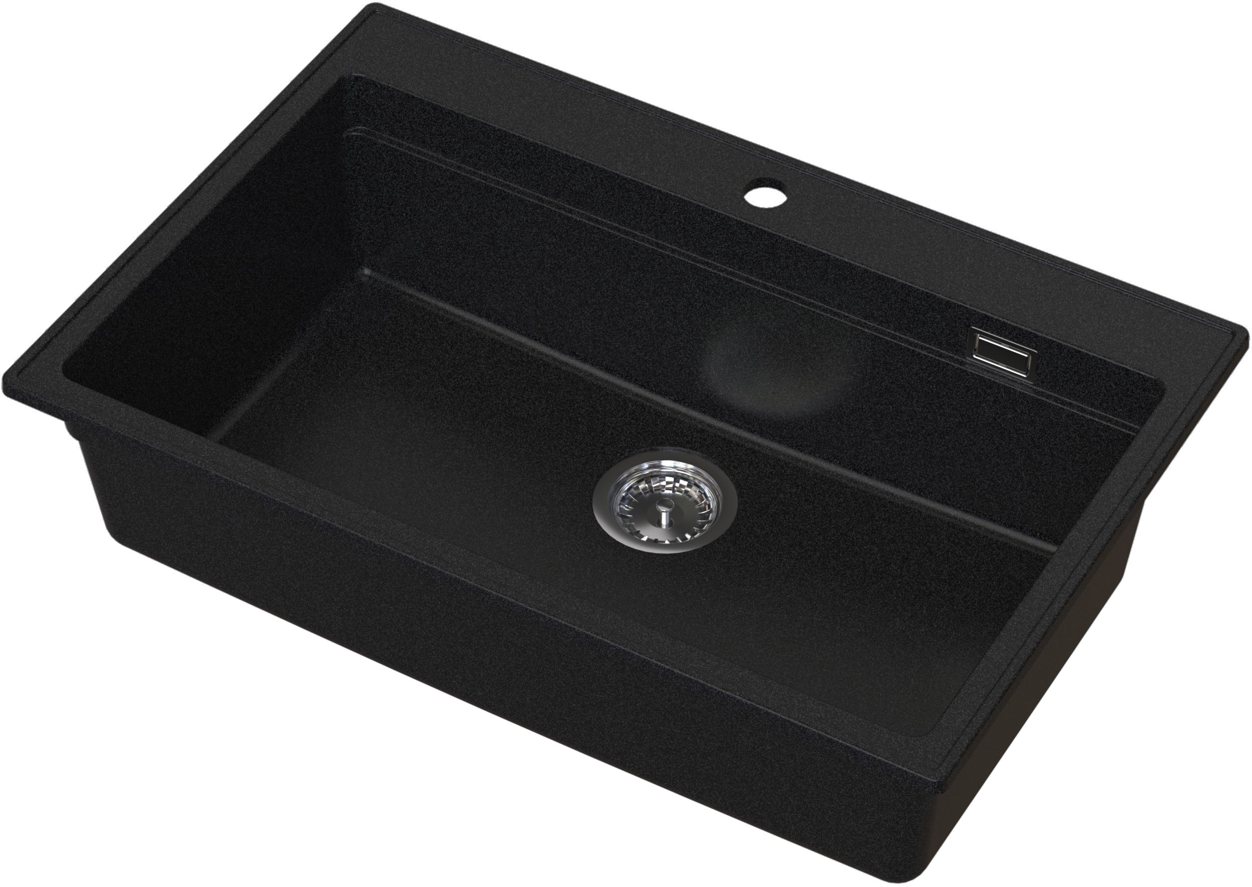 Ruvetti Absol 80 évier en granit avec égouttoir 76x50 cm noir 3001AB_BC80_W
