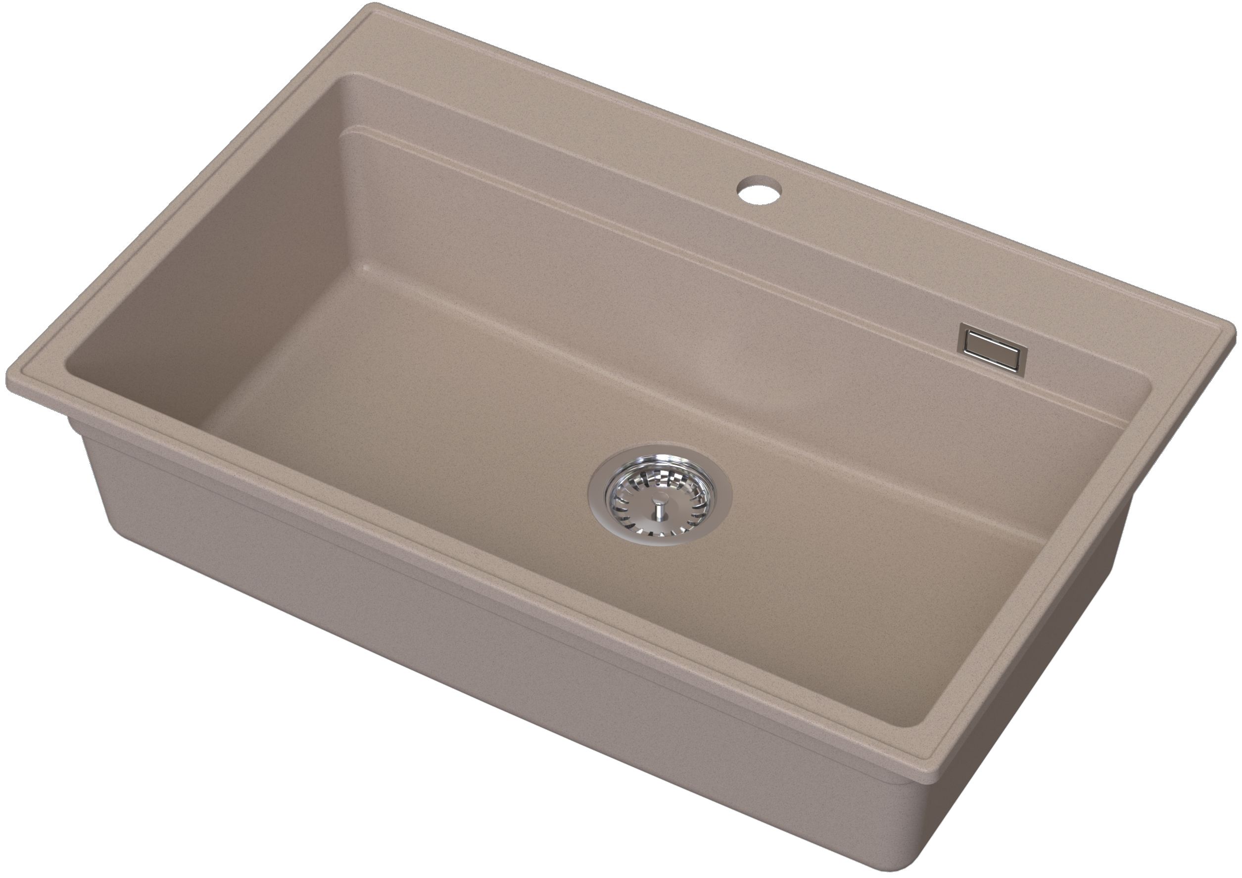 Ruvetti Absol 80 évier en granit avec égouttoir 76x50 cm beige 3001AB_BE80_W