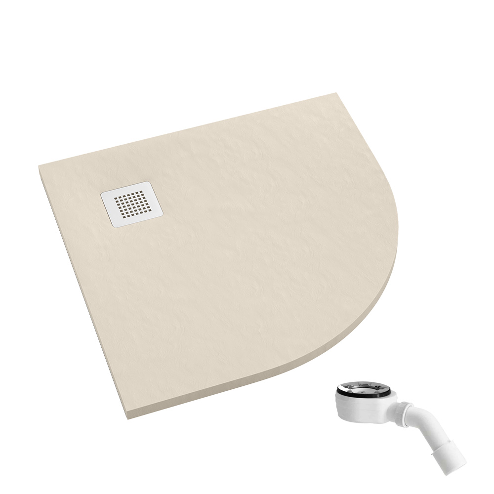 Schedpol Kalait Cashmere Stone receveur de douche semi-circulaire 90x90 cm beige 3.3104/PK/ST-M2