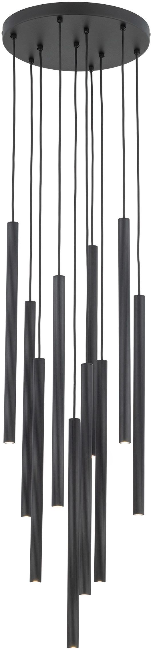 TK Lighting Ferro lampe suspendue x8 W noir 11492