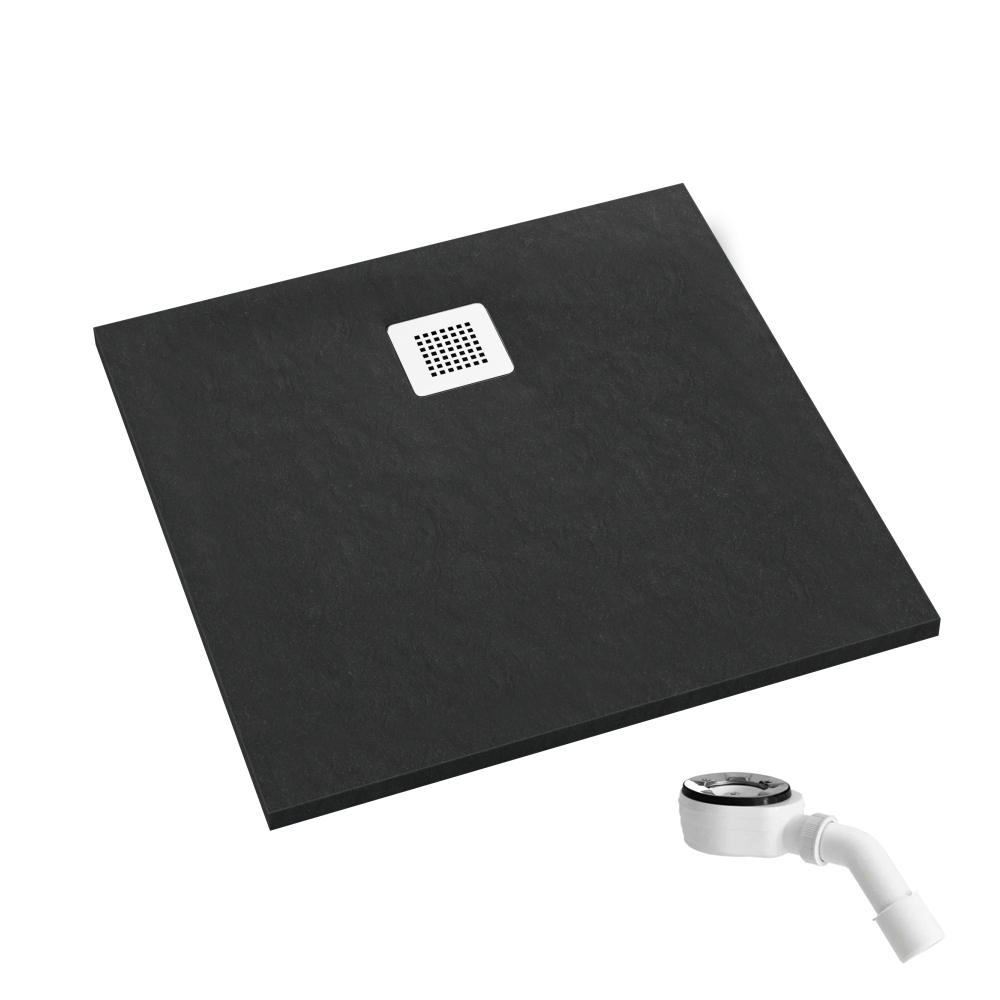 Schedpol Kalait Black Stone receveur de douche carré 80x80 cm noir 3.3200/C/ST-M2