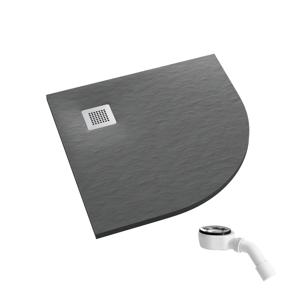 Schedpol Kalait Grey Stone receveur de douche semi-circulaire 90x90 cm gris 3.3104/S/ST-M2