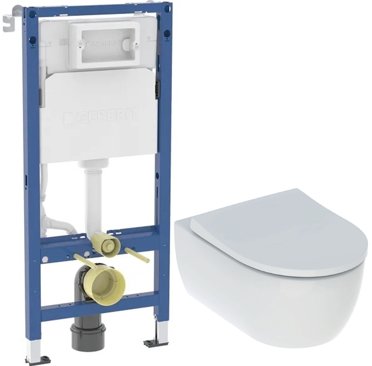 Set cuvette de WC Geberit iCon 503.233.00.1, châssis encastré Geberit Duofix 111.170.00.2