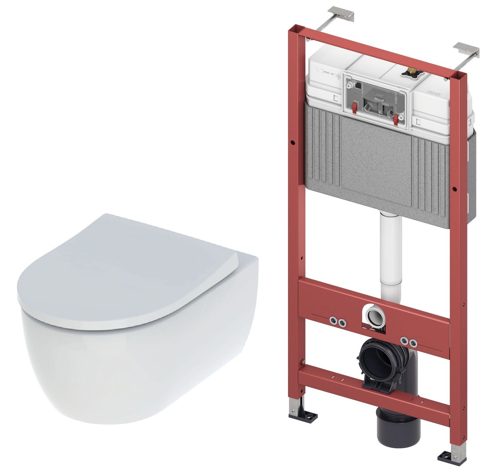 Set cuvette de WC Geberit iCon 503.233.00.1, châssis encastré Tece Base 9400407