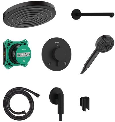 Hansgrohe Pulsify S ensemble de douche encastré avec thermostat oui noir 24624670