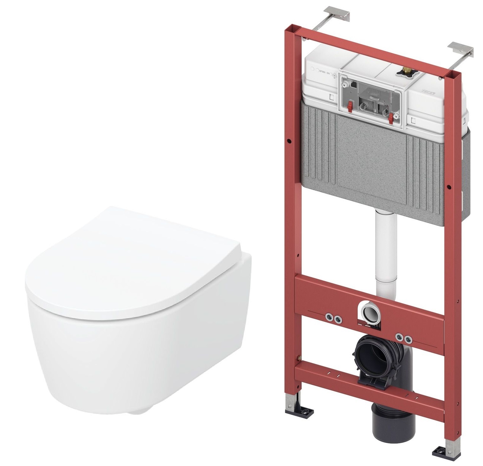 Set cuvette de WC Geberit iCon 503.232.00.1, châssis encastré Tece Base 9400407