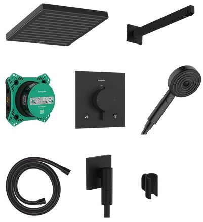 Hansgrohe Pulsify E ensemble de douche encastré avec thermostat oui noir 24625670