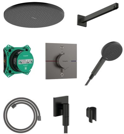 Hansgrohe Raindance Alive S ensemble de douche encastré avec thermostat oui noir 24630340