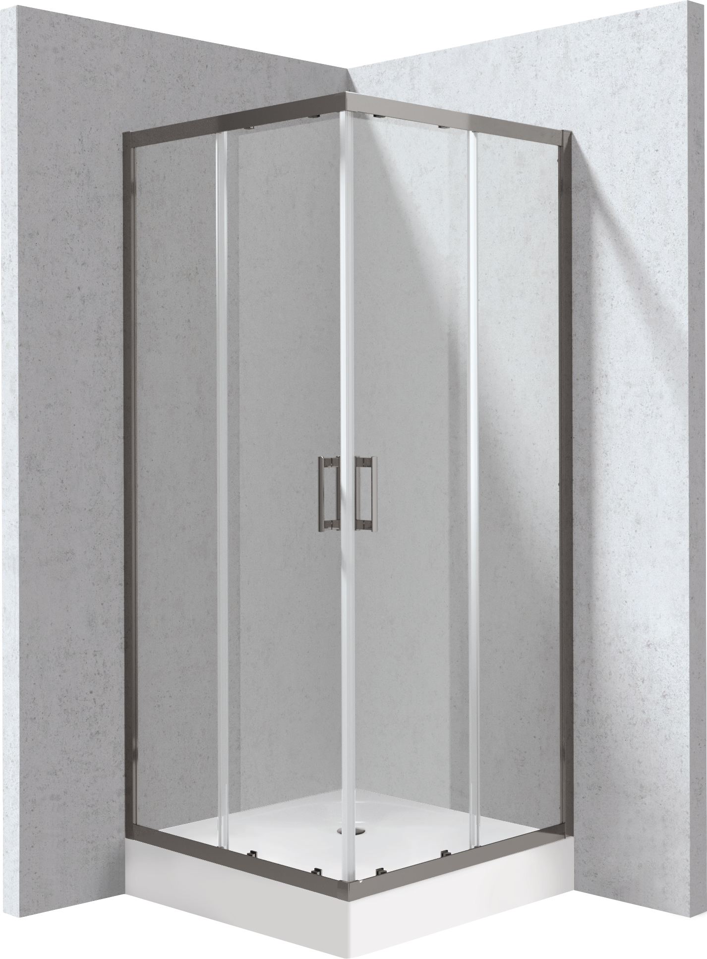 Deante Funkia Evo cabine avec receveur 90x90 cm carrée graphite mat/verre transparent KYCZD099P