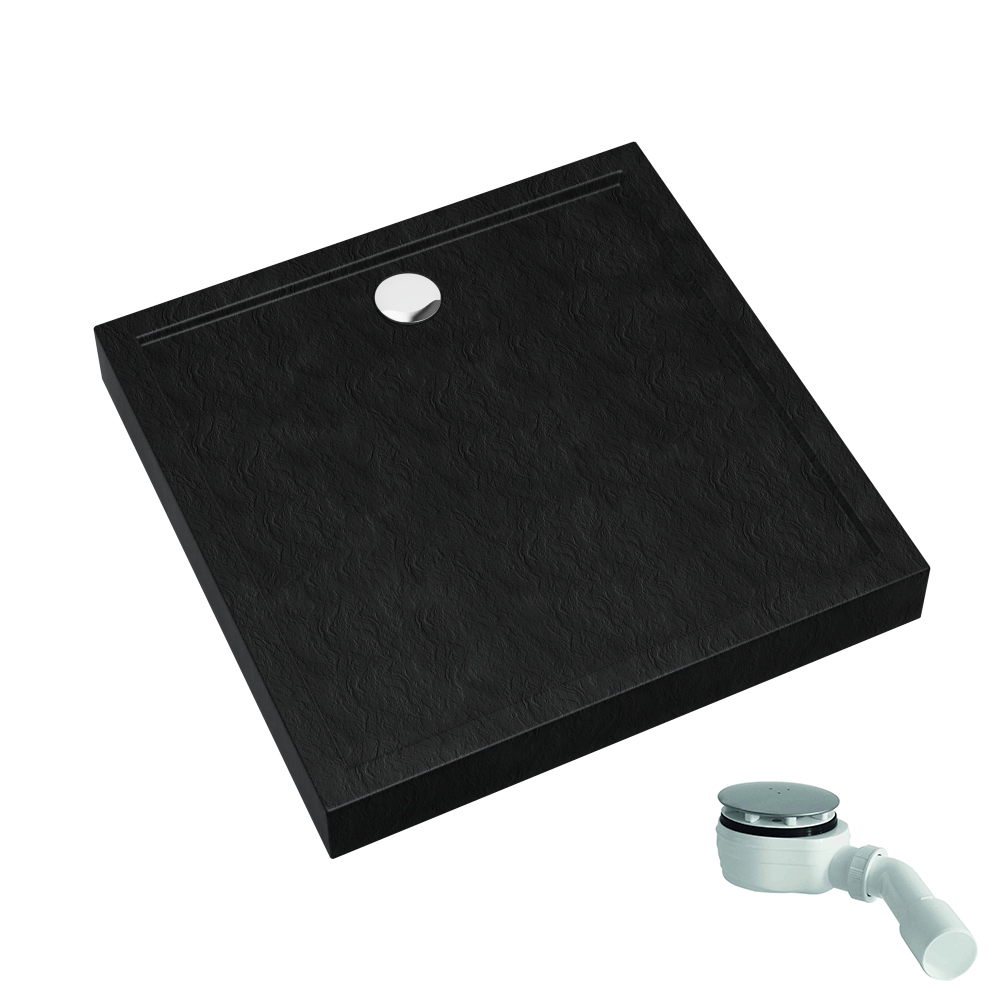 Schedpol Competia New Black Stone receveur de douche carré 90x90 cm noir 3.4831/C/ST
