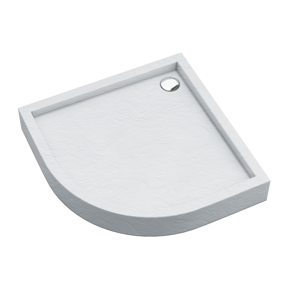 Schedpol Medium White Stone receveur de douche semi-circulaire 90x90 cm blanc 3.4734/B/ST