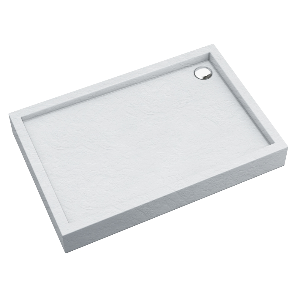 Schedpol Medium White Stone receveur de douche rectangulaire 120x90 cm blanc 3.4747/B/ST