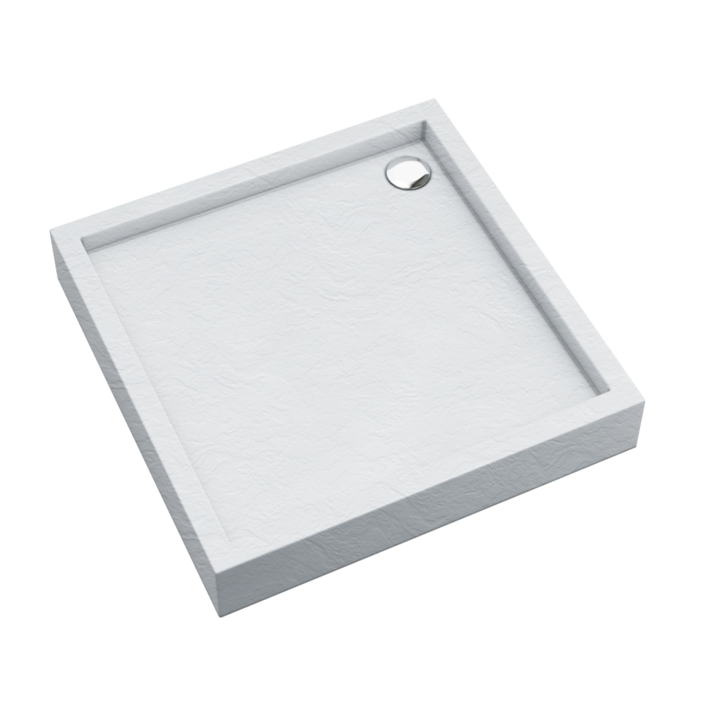 Schedpol Medium White Stone receveur de douche carré 90x90 cm blanc 3.4731/B/ST
