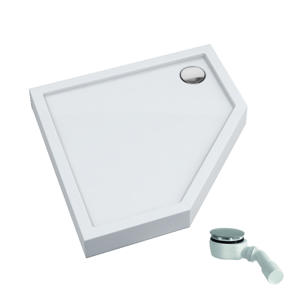 Schedpol Competia New receveur de douche pentagonal 100x100 cm blanc 3.4899