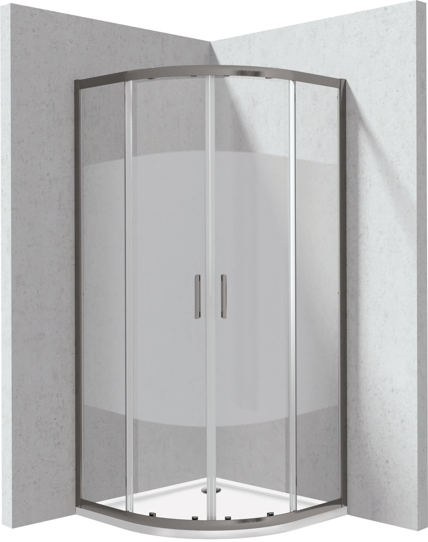 Deante Funkia Evo cabine avec receveur 80x80 cm semi-circulaire graphite mat/verre à motif KYPPDE88P