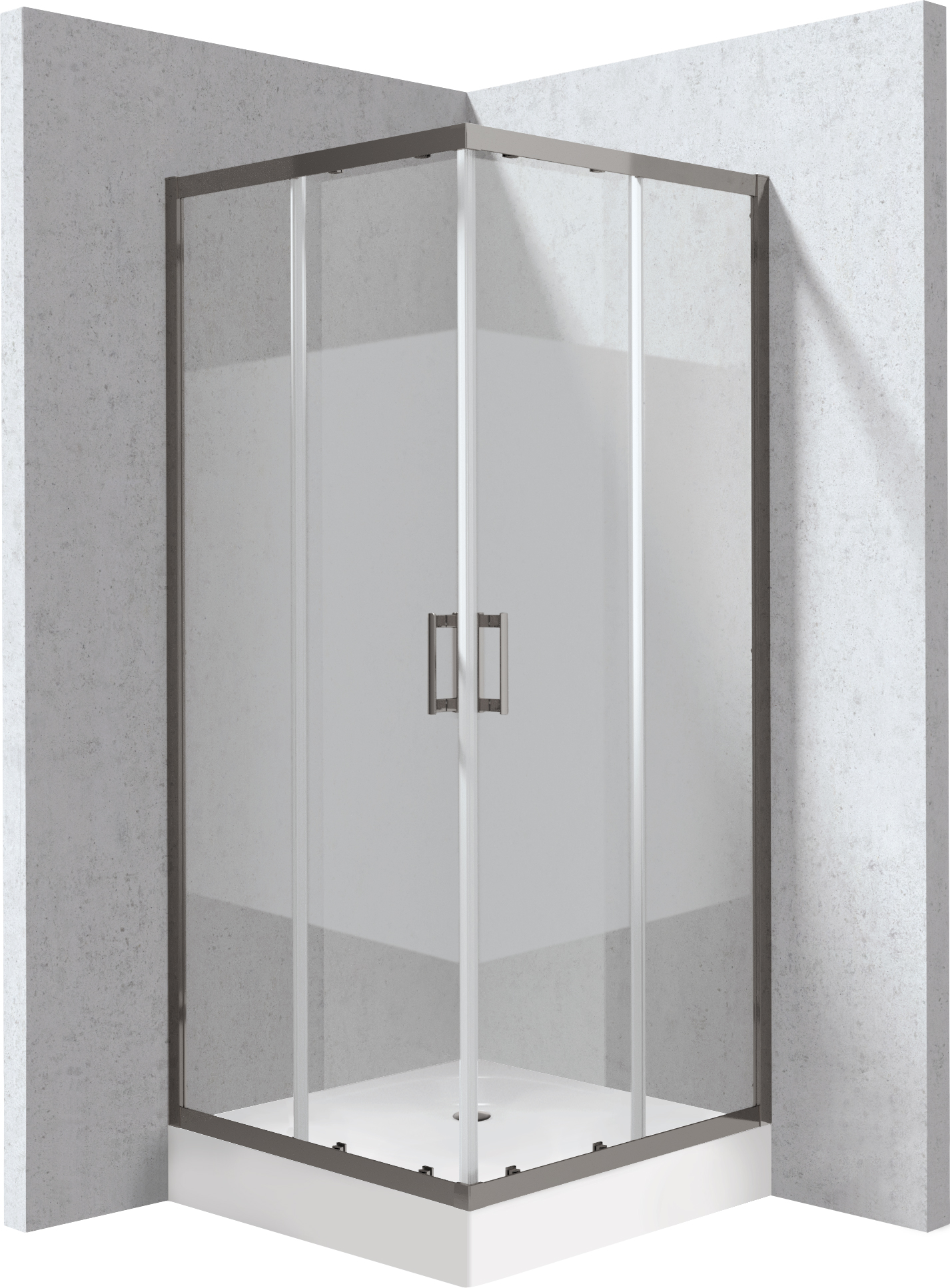 Deante Funkia Evo cabine avec receveur 90x90 cm carrée graphite mat/verre à motif KYCZDE99P