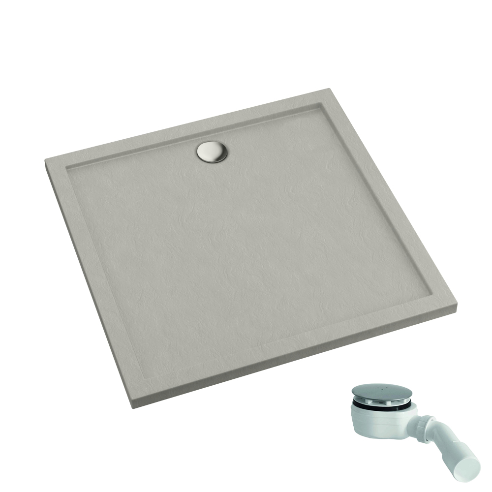 Schedpol Caspar New Cement Stone receveur de douche carré 80x80 cm ciment 3.2830/CT/ST