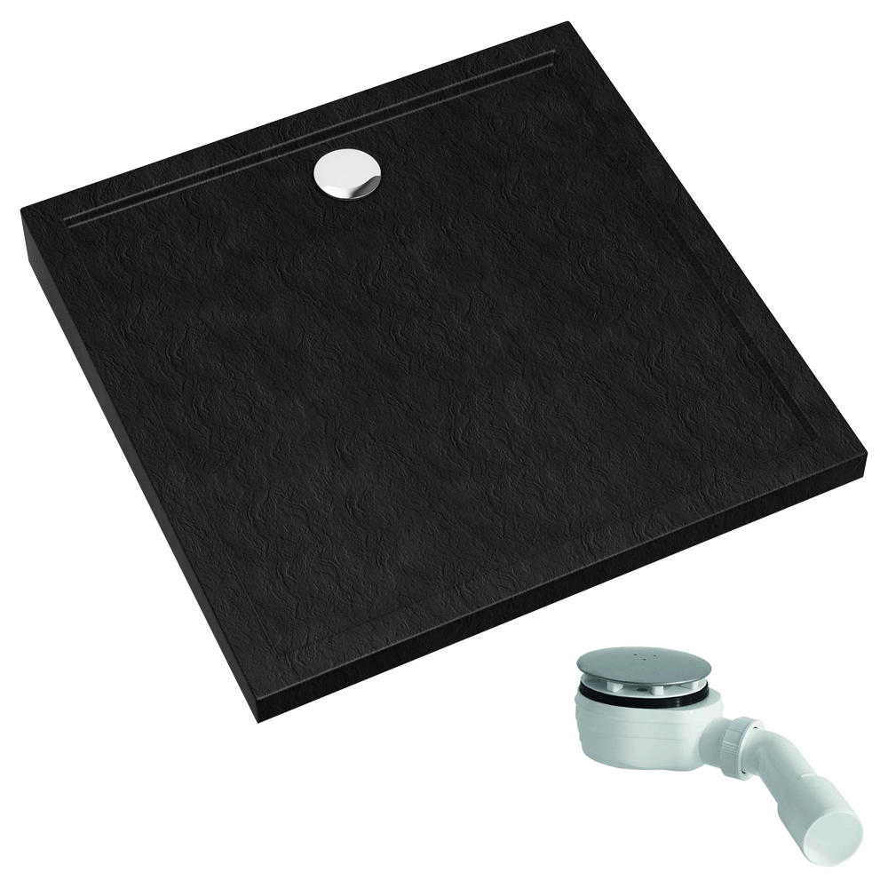 Schedpol Caspar New Black Stone receveur de douche carré 90x90 cm noir 3.2831/C/ST