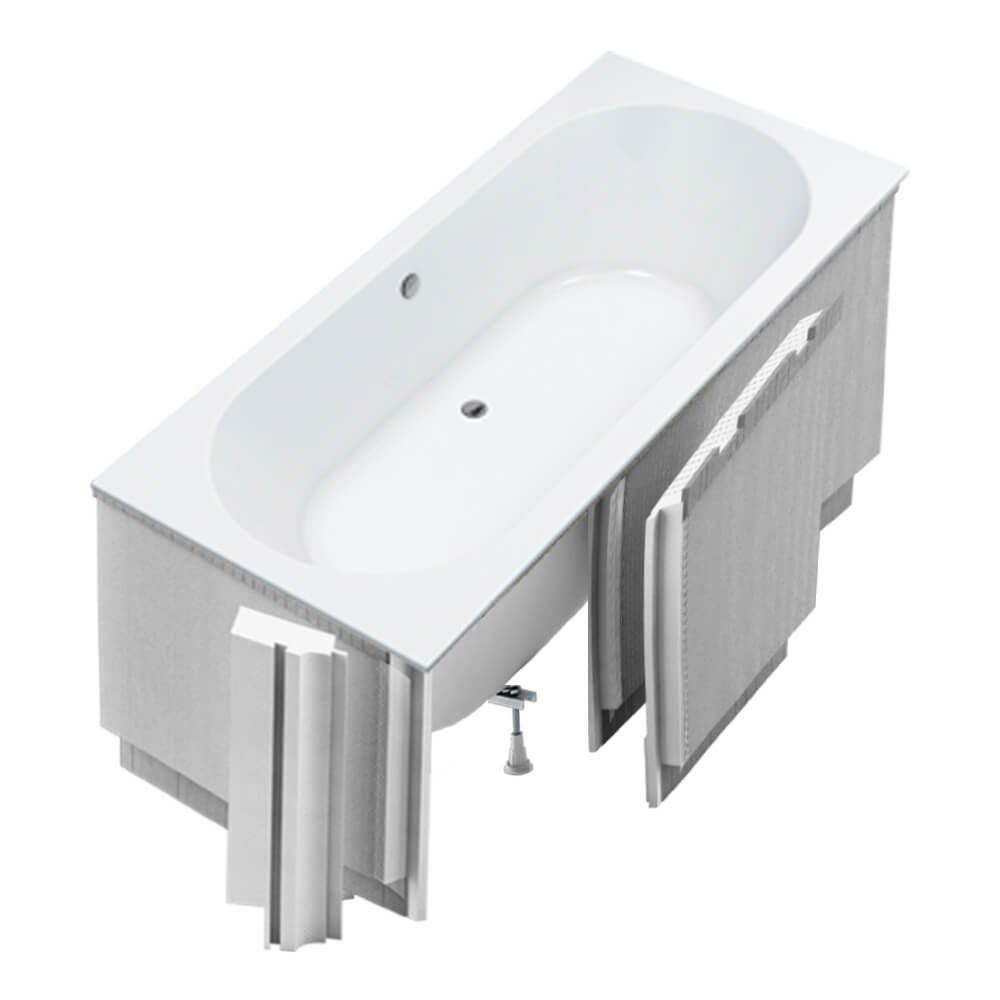 Schedpol Viona White Mat SET baignoire avec habillage 170x75 cm blanc 3.565/B/MG/OULED/S