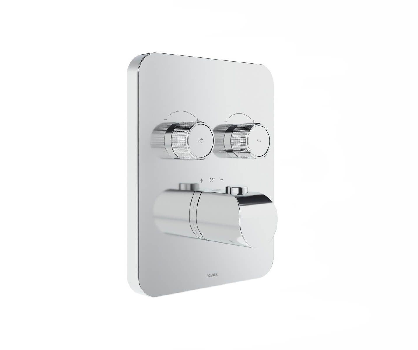 Ravak Flat mitigeur bain-douche encastrée avec thermostat chrome X070747