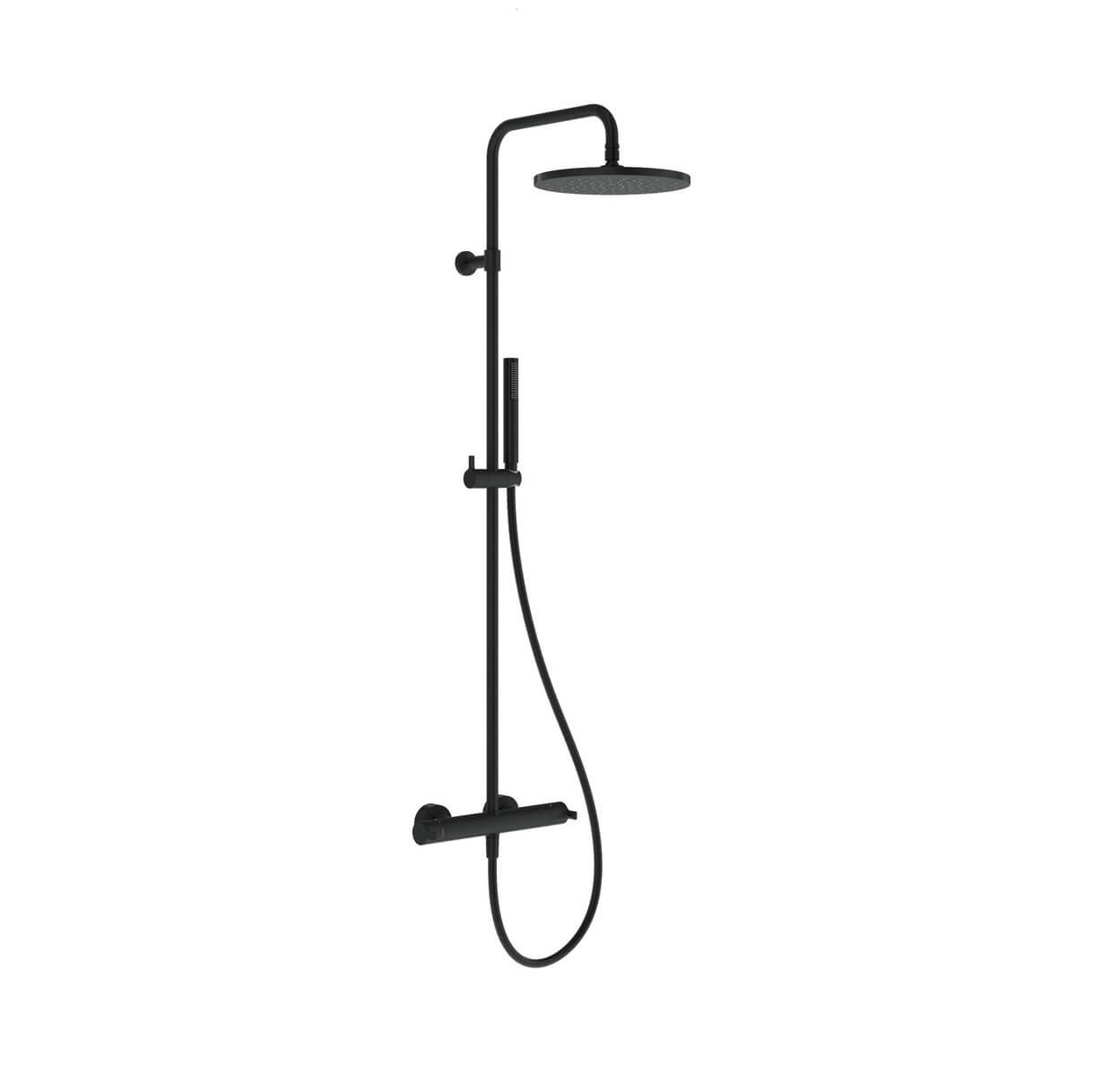 Ravak Termo ensemble de douche mural avec thermostat avec douche pluie noir X070693