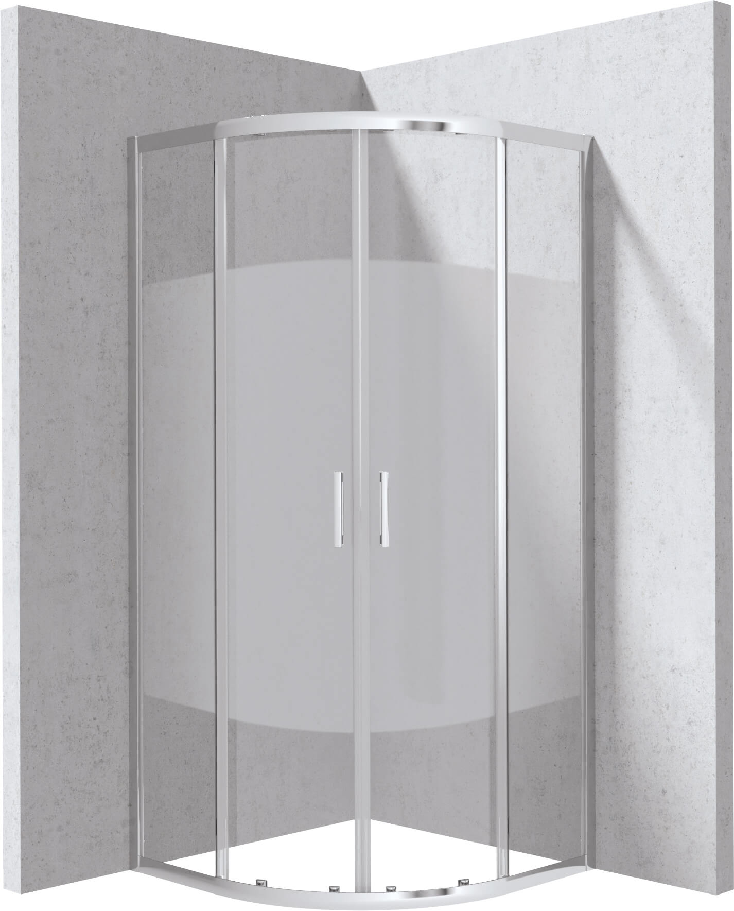 Deante Funkia Evo cabine de douche 90x90 cm semi-circulaire chrome brillant/verre à motif KYP0E99P