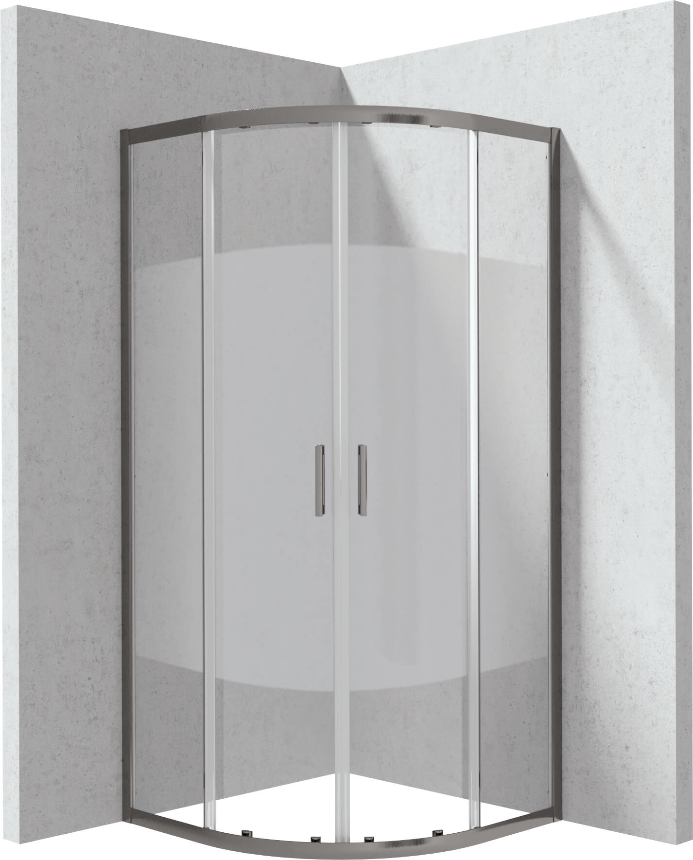 Deante Funkia Evo cabine de douche 80x80 cm semi-circulaire graphite mat/verre à motif KYPDE88P
