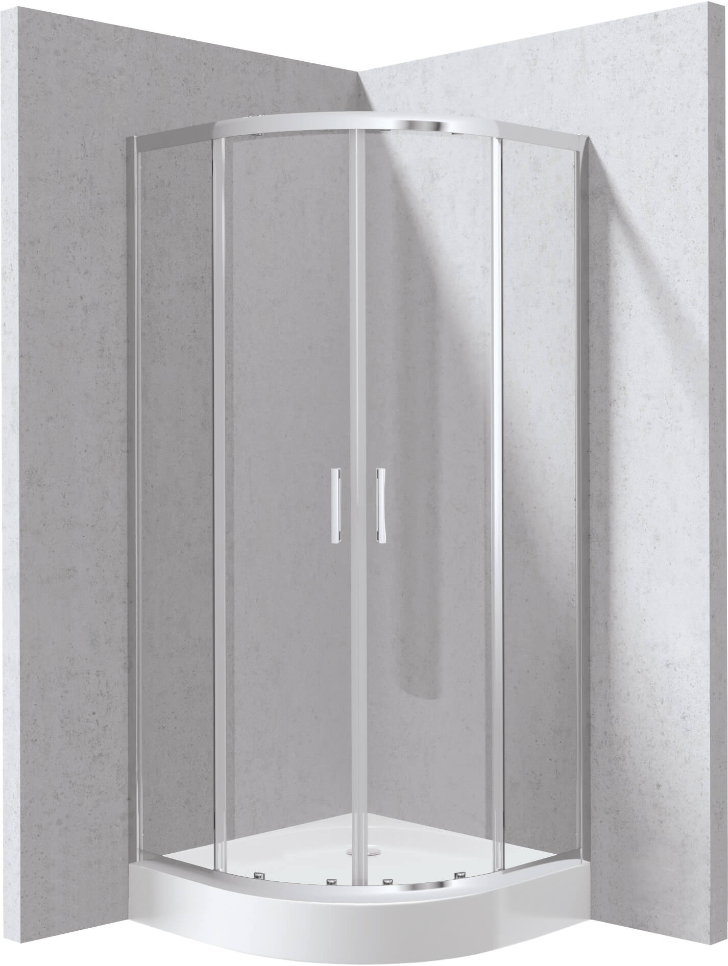 Deante Funkia Evo cabine avec receveur 80x80 cm semi-circulaire chrome brillant/verre transparent KYPZ0088P